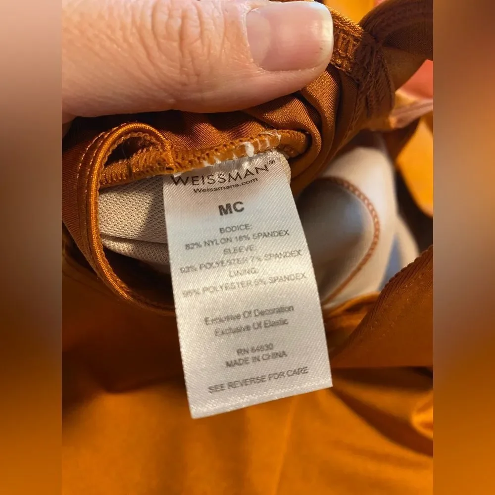 Weissman solo custom rhinestone dance costume orange Baba O'Riley 15845 MC child - Picture 11 of 15